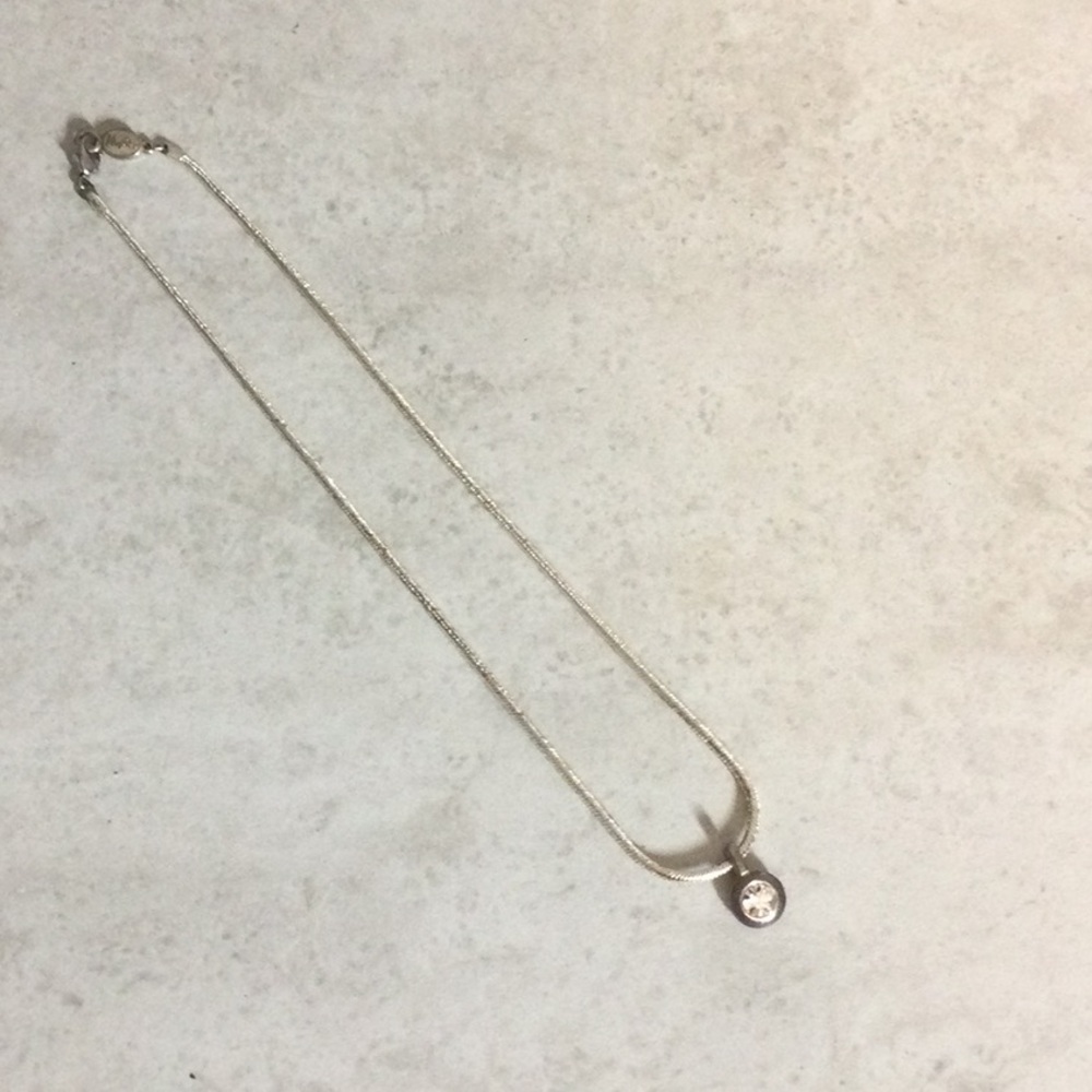 Napier silver cord chain with CZ bling pendant